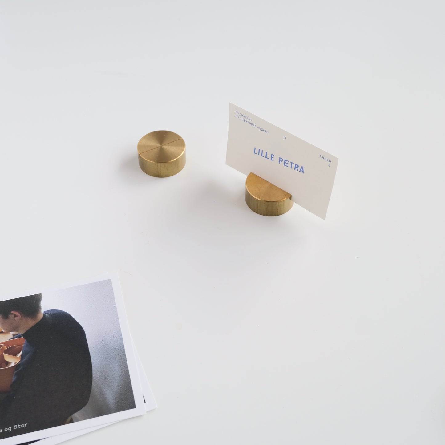 Brass card stand