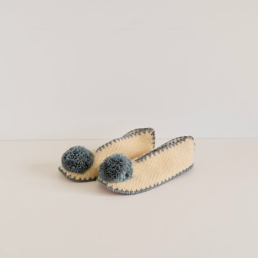 Pom Pom Wool Slippers