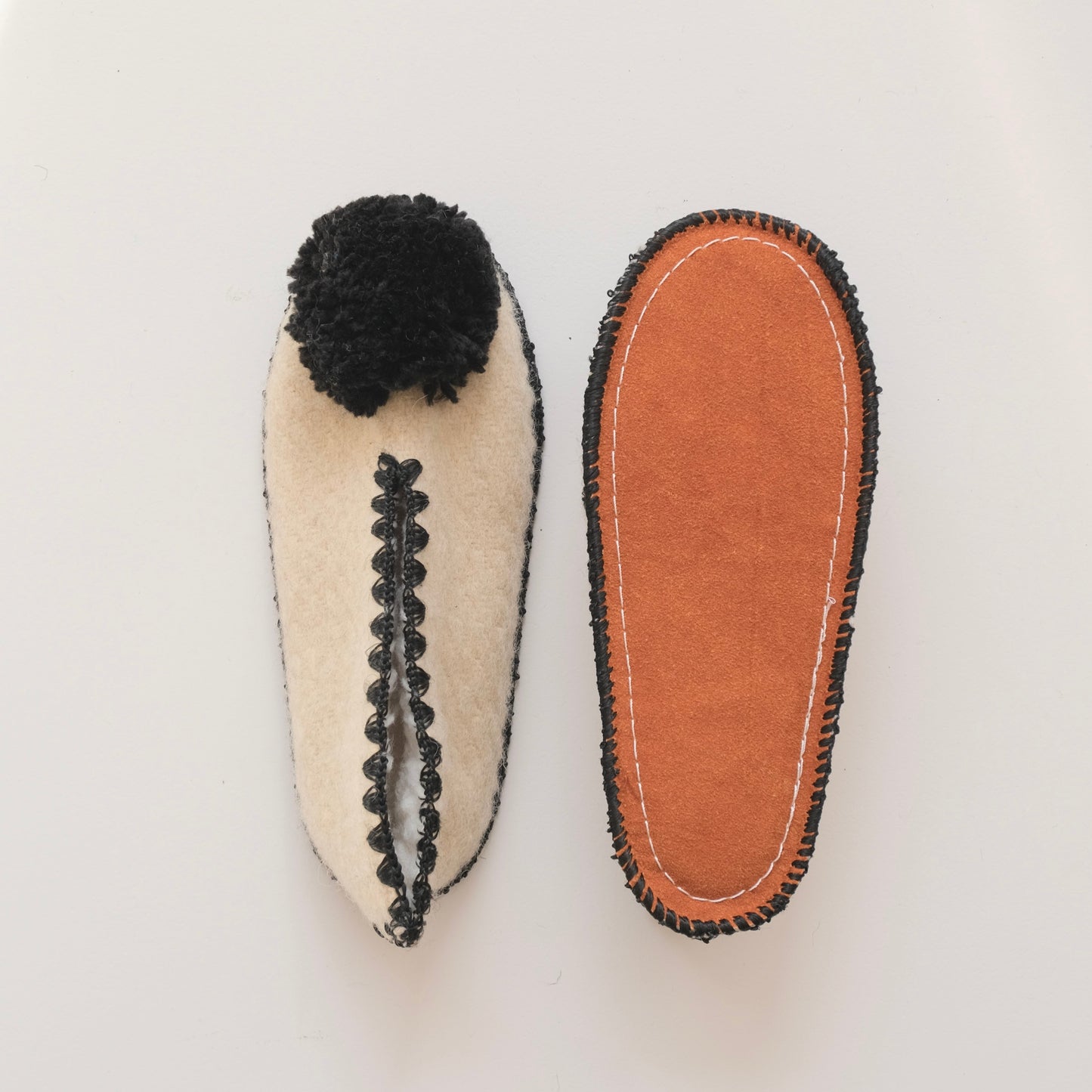 Pom Pom Wool Slippers